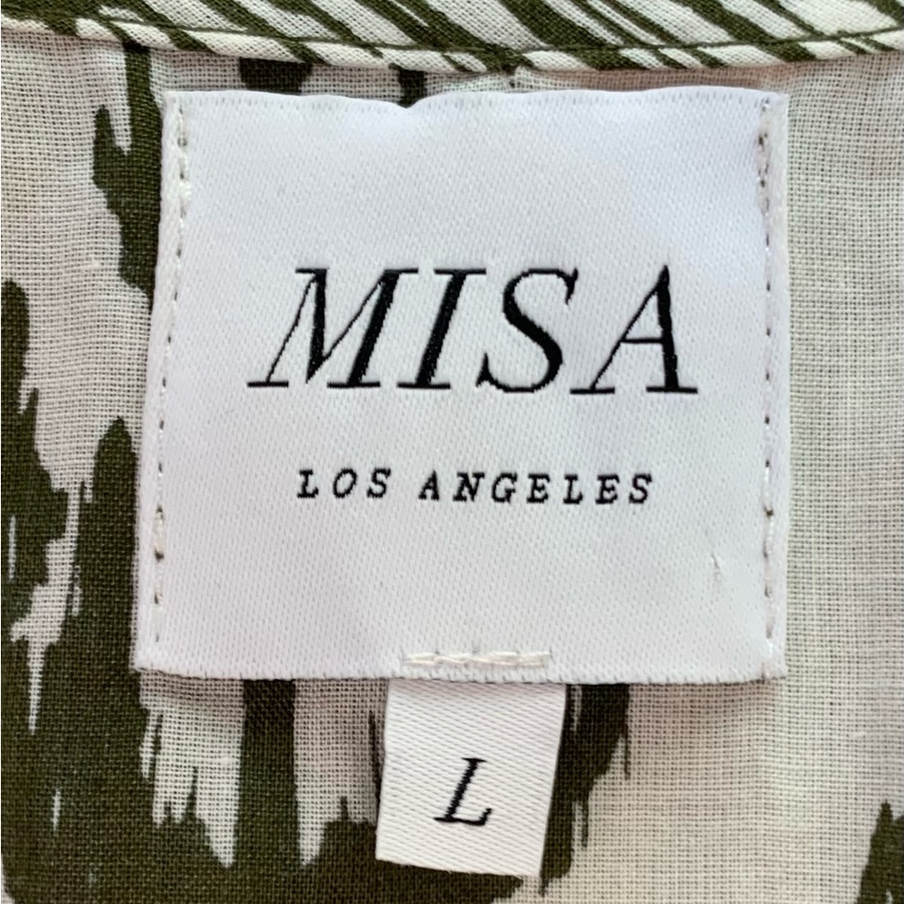Misa Los Angeles‎ Maryam Dress Spring Ikat Green White Size Large - Picture 4 of 12